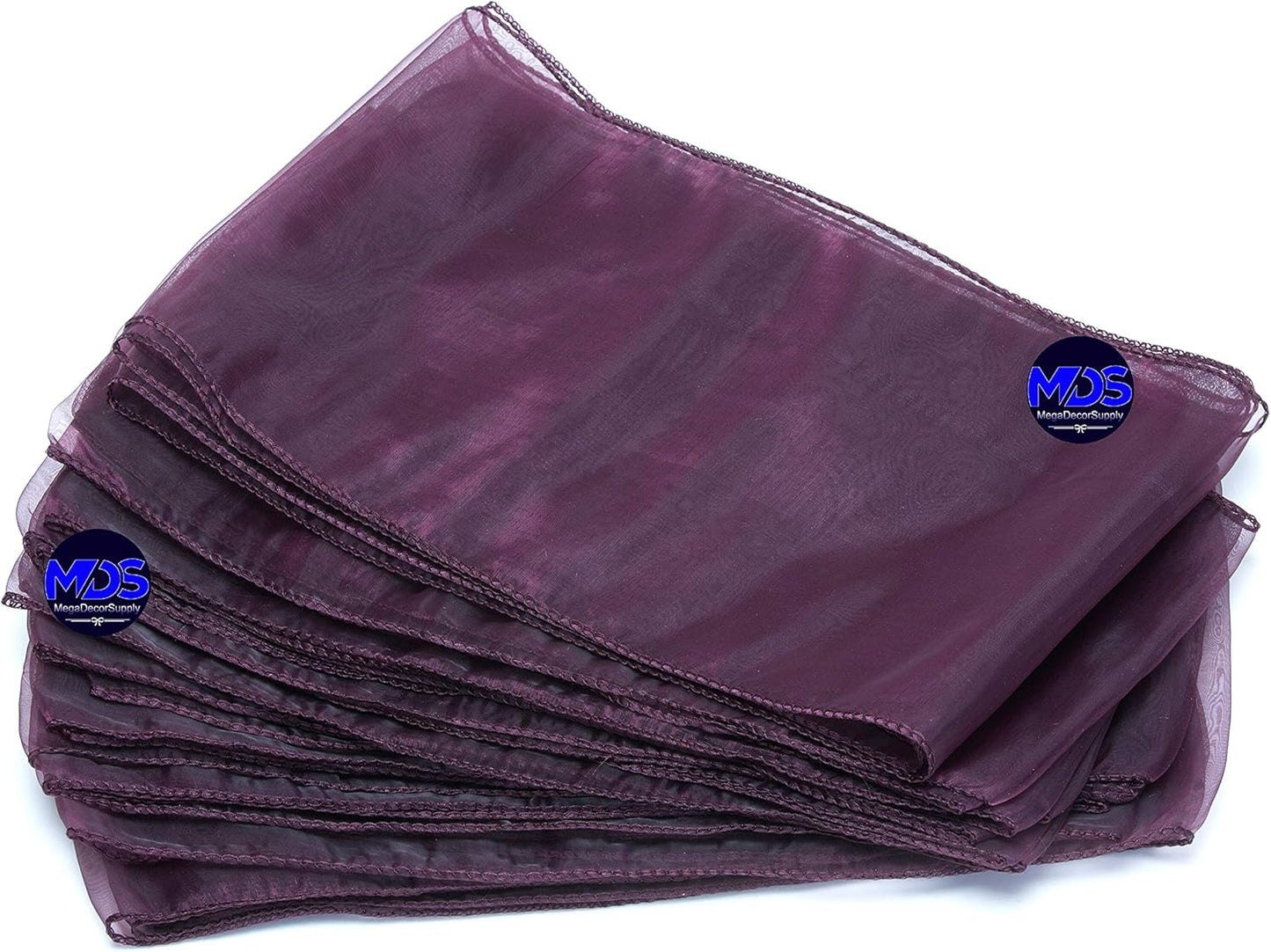 MDS Pack of 50 PCS Organza Chair Sashes Wider Dining Chair Bows Ribbon Tie Back for Wedding Party Birthday Bridal Shower Reception Event Banquet Home Chair Cover Decoration - Plum