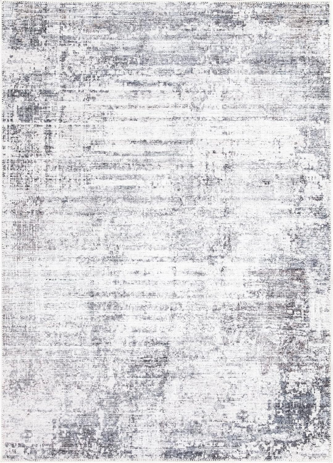 Bloom Rugs Washable Non-Slip 2' x 3' Rug - Gray/Charcoal/Blue Modern Abstract Area Rug for Living Room, Bedroom, Dining Room, and Kitchen - Exact Size: 2' x 3'