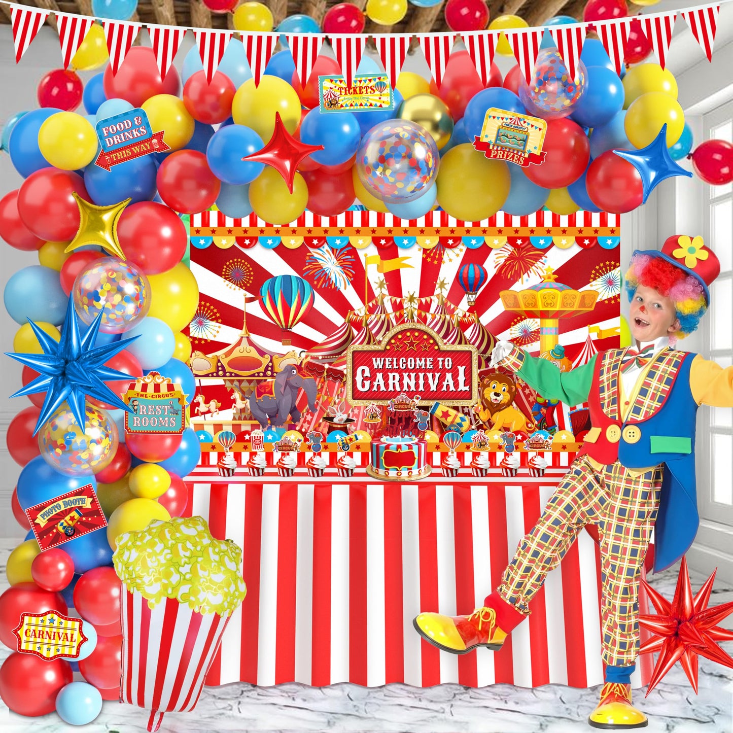 Circus Party Decorations Carnival Theme Birthday Balloon Garland Arch Kit