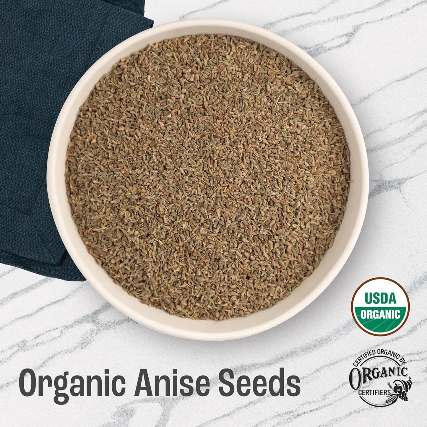 J Mac Botanicals Organic Anise Seeds (16 oz) whole seeds, aniseed, anisecookies, anisetea, aniseseed powder, aniseseeds for baking, Certified Organic.