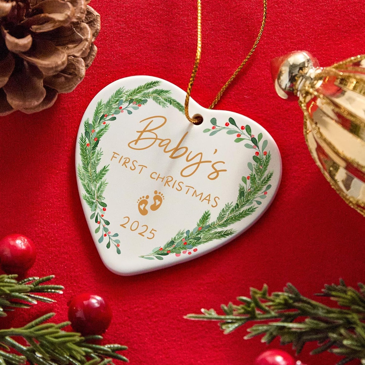 Baby's First Christmas Ornament 2025,Babys First for Girl,Boy Crystal Glass Ornaments with Box Newborn Gifts Keepsak