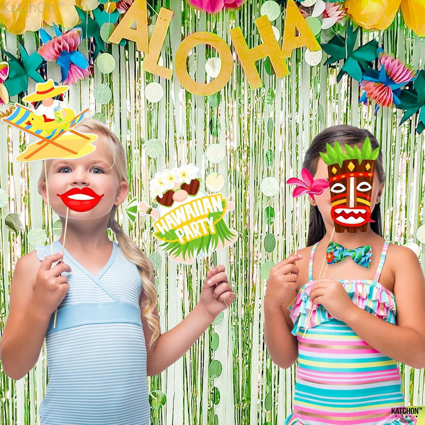 KatchOn, Hawaiian Luau Photo Booth Props - Pack of 22 | Luau Party Decorations | Hawaiian Photo Booth Props for Hawaiian Themed Party Decorations | Luau Photo Props for Hawaiian Party Decorations