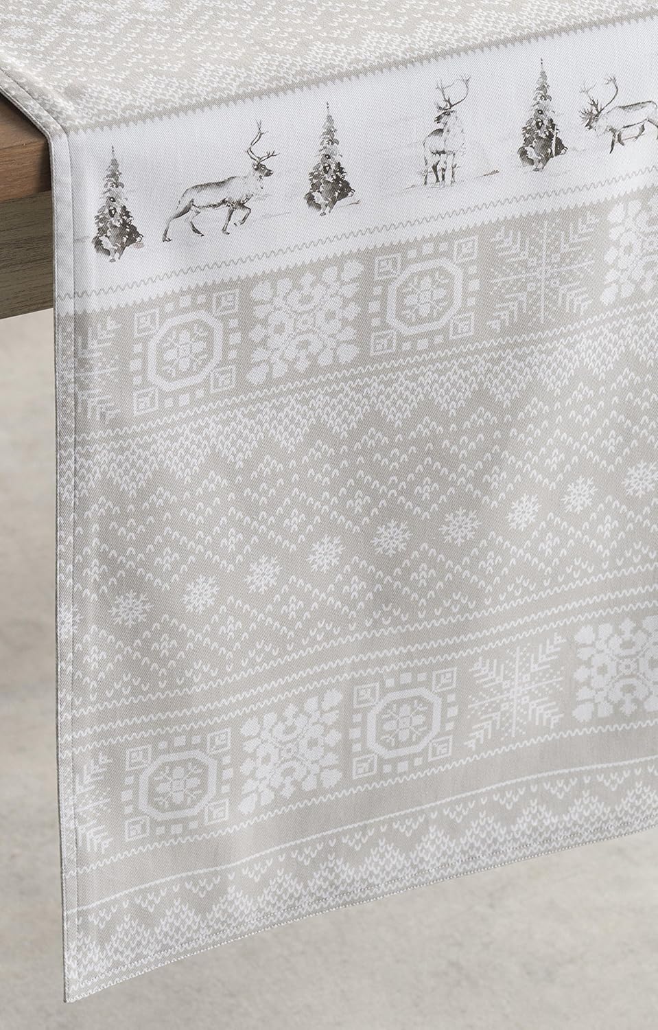 Maison d' Hermine Table Runner 100% Cotton Single Layer Table Runners 36 inches Long Decorative for Home Kitchen Dining Party Baby Shower Wedding Bridal Shower (Cozy Christmas, 14.50" x 36")