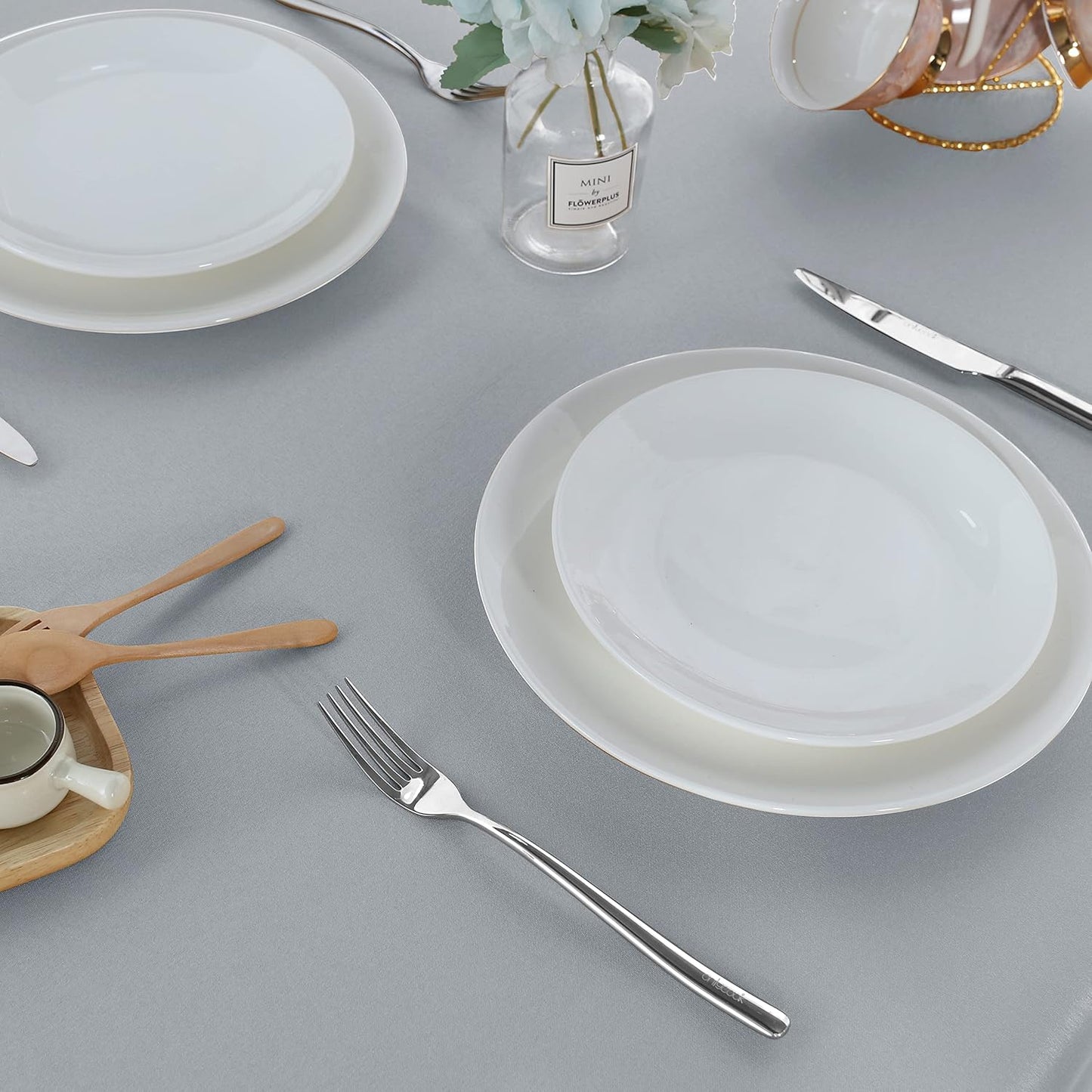 Fitable Rectangle Tablecloth 60x84 inch Tablecloth Stain and Wrinkle Resistant Washable Polyester Table Cloth for Buffet Parties and Camping Silver