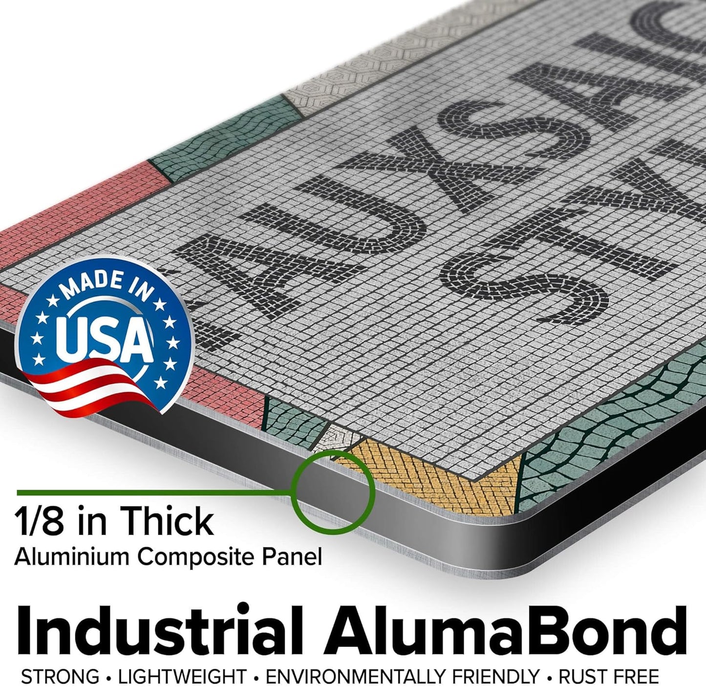 Custom Sign, Custom Street Sign, 11 Font Colors, 13 Font Styles, 4 Hole Options, 22 Sizes, 6x12 Inches, Rust Free DiBound, Fade Resistant, Made in USA by My Sign Center (Fauxsaic 2)