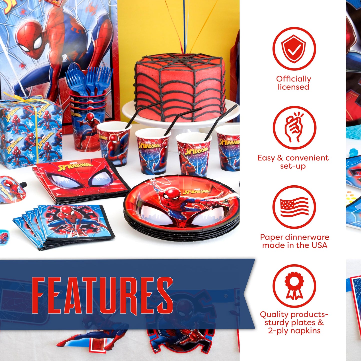 Spiderman Birthday Decorations Party Supplies with Banner and Party Favors