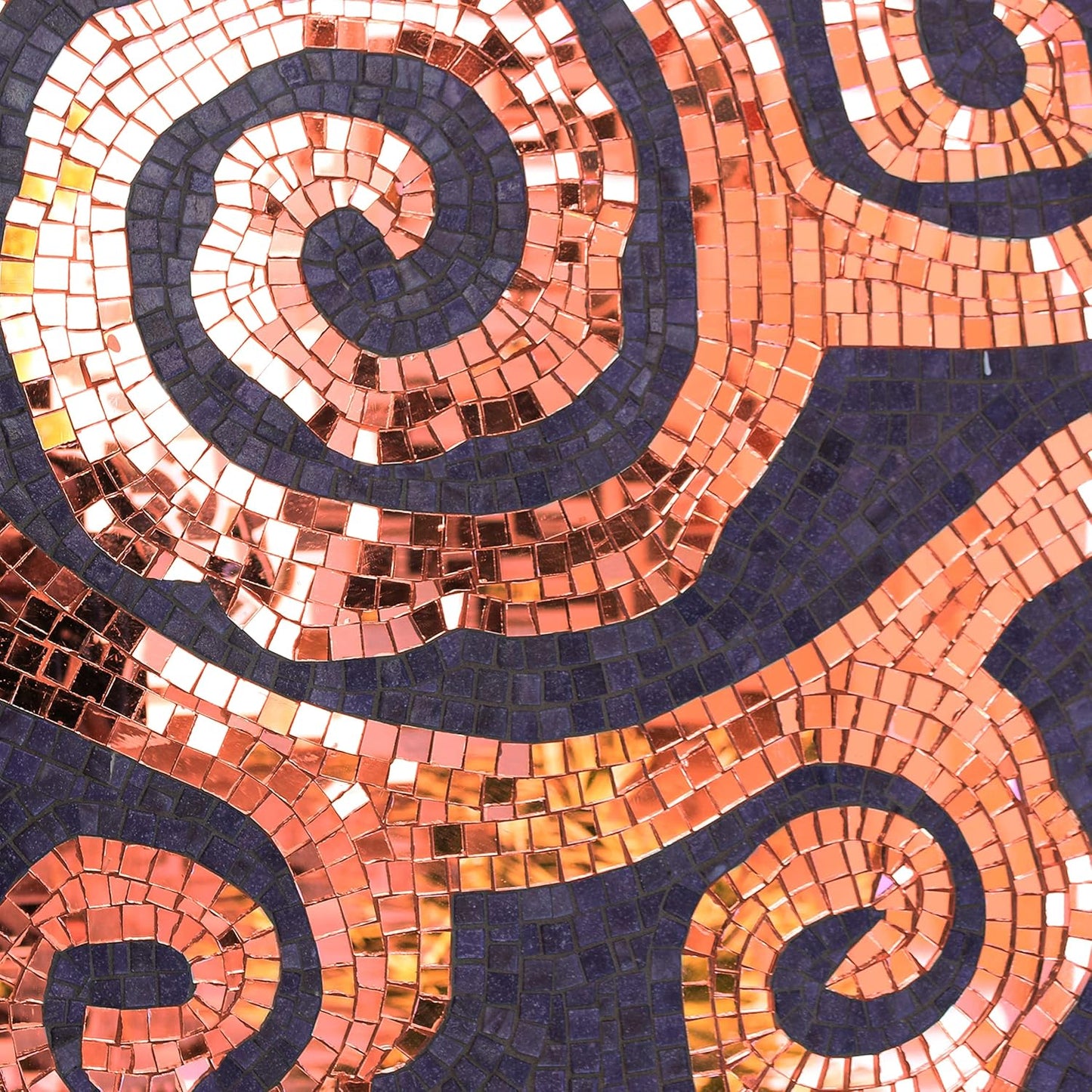 PP OPOUNT 2360 Pieces Self-Adhesive Mosaic Tiles, 5 x 5 mm Disco Tiles, Real Glass Mirror Mosaic for DIY Disco Balls, Indoor Decoration, Vases, Cups, Photo Frames (Rose-Gold)