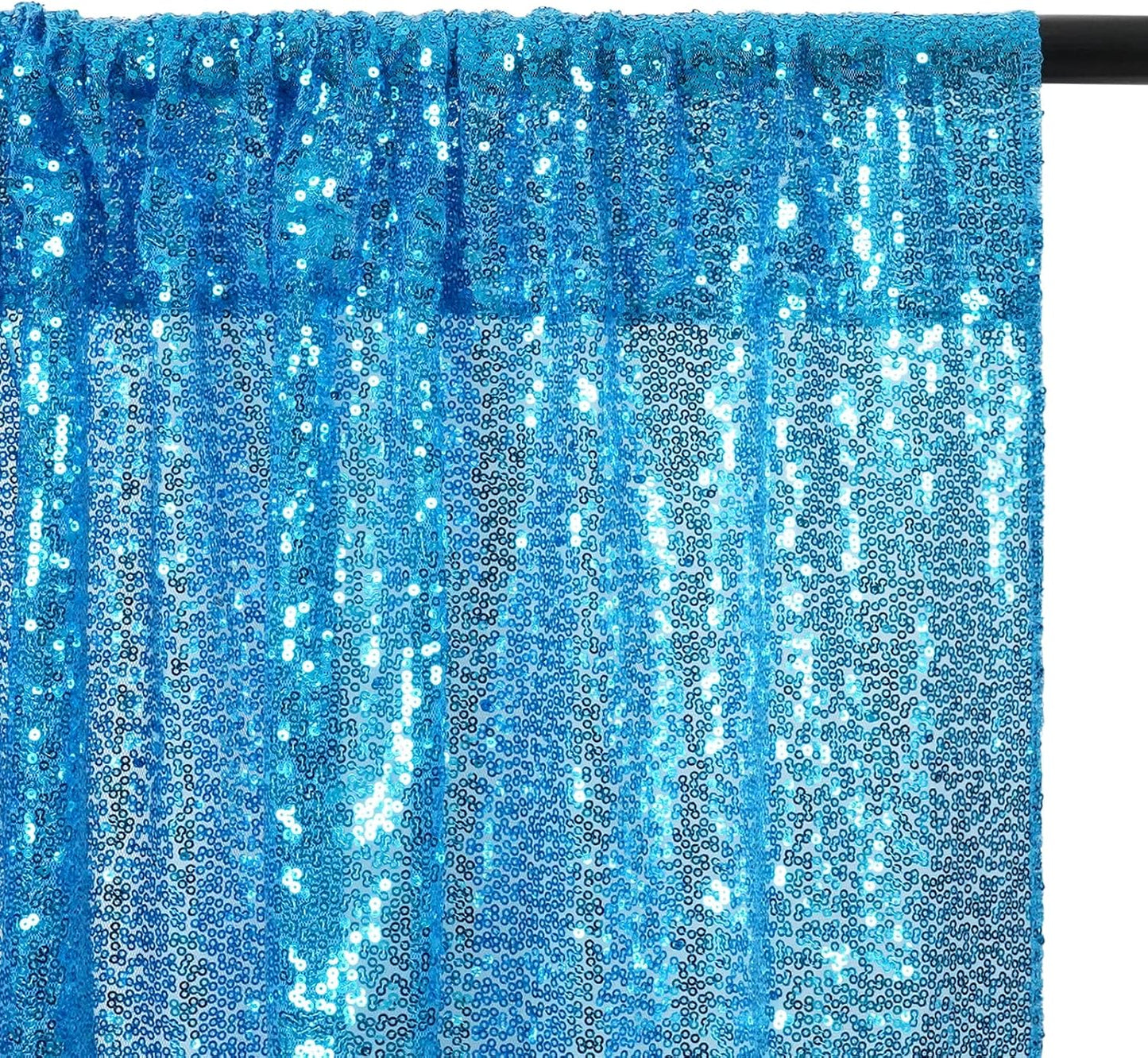 Poise3EHome 8FT x 10FT Sequin Photography Backdrop Curtain for Party Decoration, Turquoise