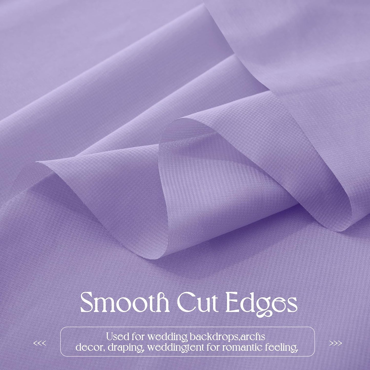 VACVELT Wedding Arch Draping Fabric, Lilac Chiffon, 1 Panel Sheer Drapes, 30 Inch x 20ft Chiffon Backdrop Curtain, Outdoor Sheer Drapery for Ceremony Party Ceiling