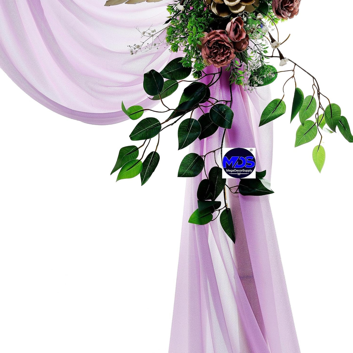 MDS Halloween Chiffon Draping Fabric - 2 Panel, 30" Wide x 50ft Long - Sheer Spooky Arbor & Canopy Drapery for Haunted House Backdrops, Party Ceilings, DIY Costumes & Themed Events - Orchid