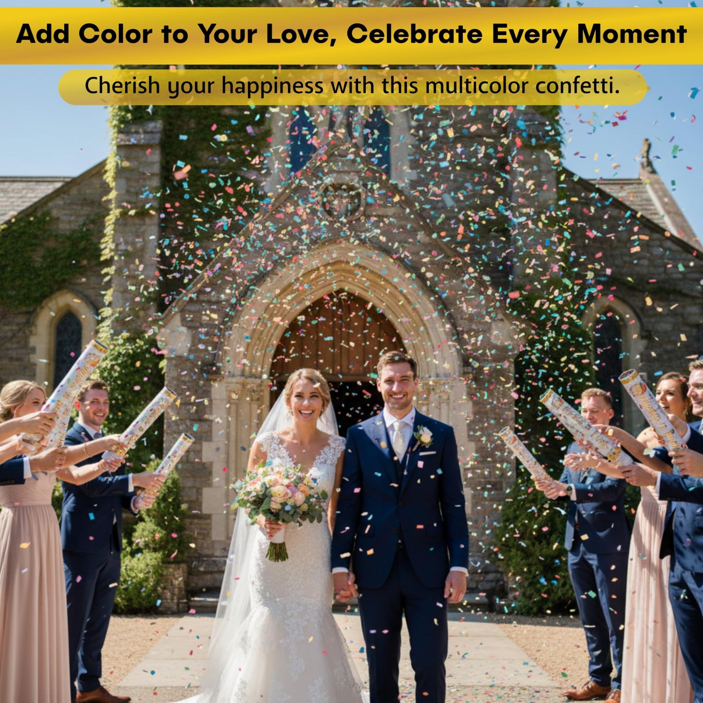 6 Pack Biodegradable Confetti Poppers for Weddings & Parties