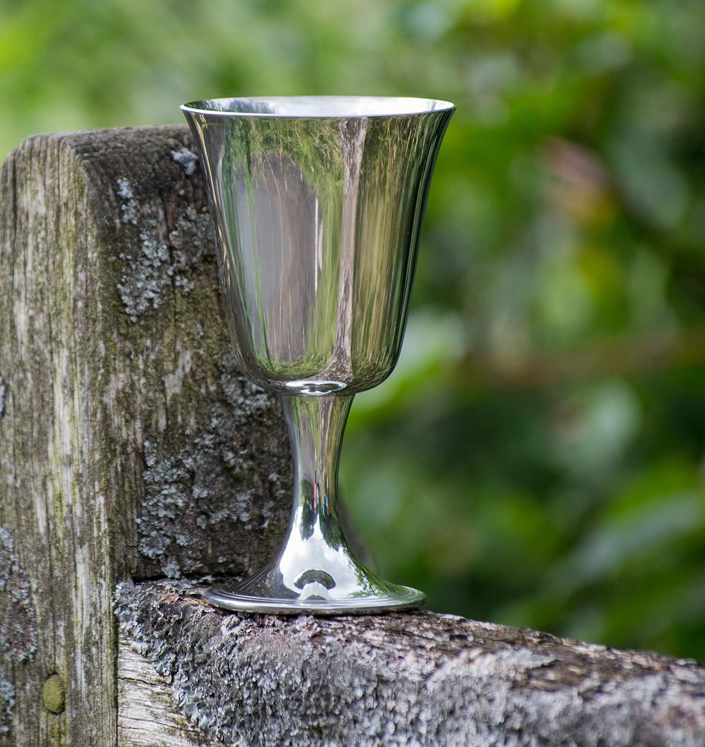 Wentworth Pewter - Large Pewter Bell Goblet, Wine Goblet, Wine Glass, Bright Polished Pewter
