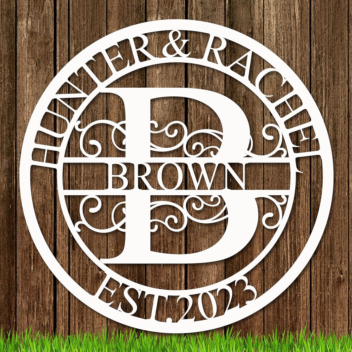 Custom Metal Sign - Family Name Sign - Personalized Metal Signs for Outdoor - Split Letter Monogram Wall Decor - Metal Wall Art - Wedding Gift for Couples