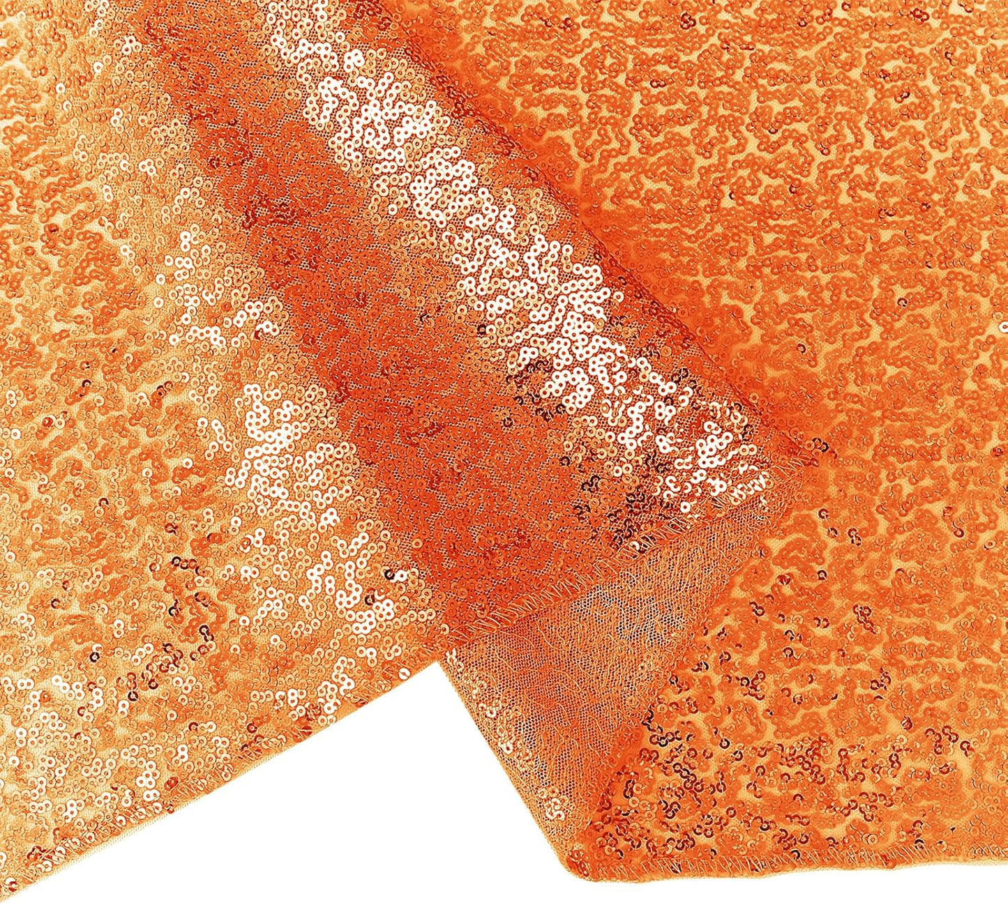 6 Packs 12 x 72 inches Sequin Table Runner, Orange Glitter Table Runner for Birthday Party Supplies Wedding Engagement Baby Shower Holiday Celebration Event Decorations