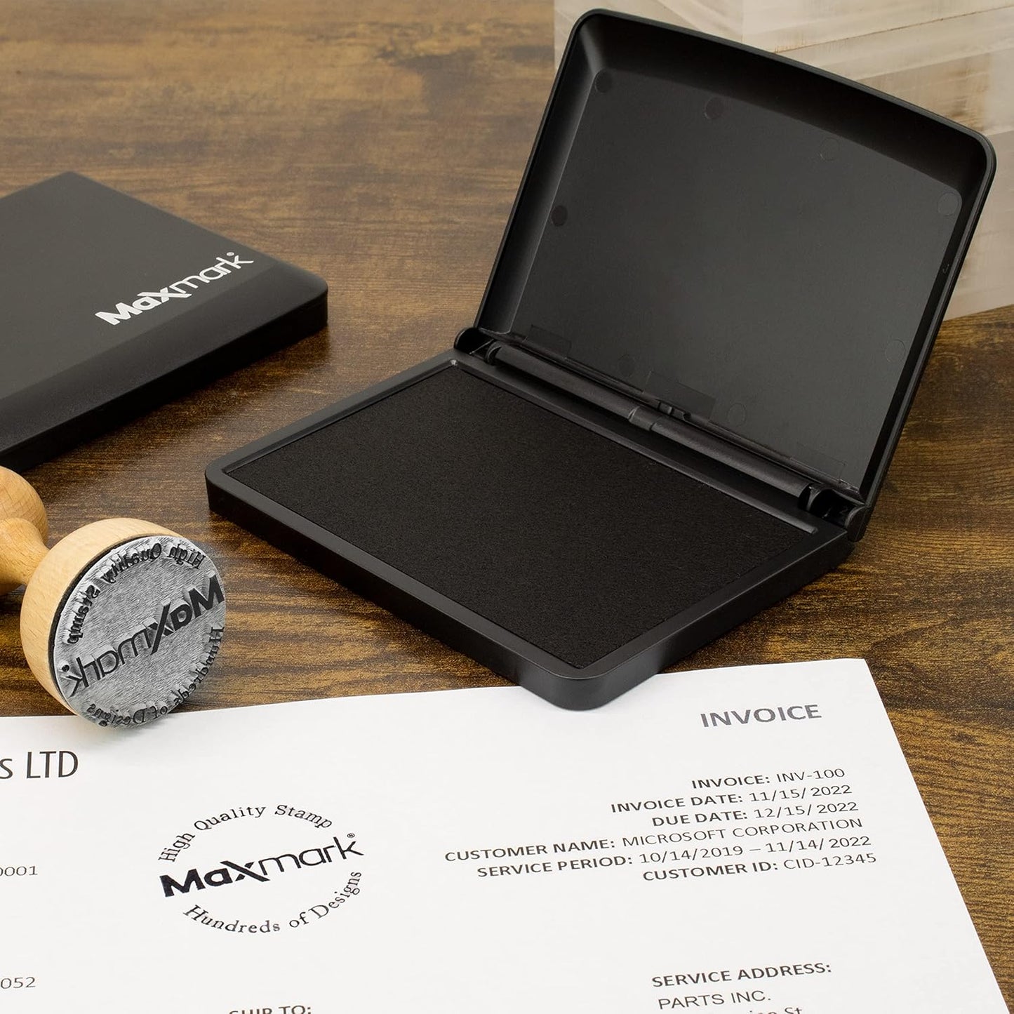 MaxMark Large Purple Stamp Pad - 2-3/4" by 4-1/4" - Premium Quality Felt Pad