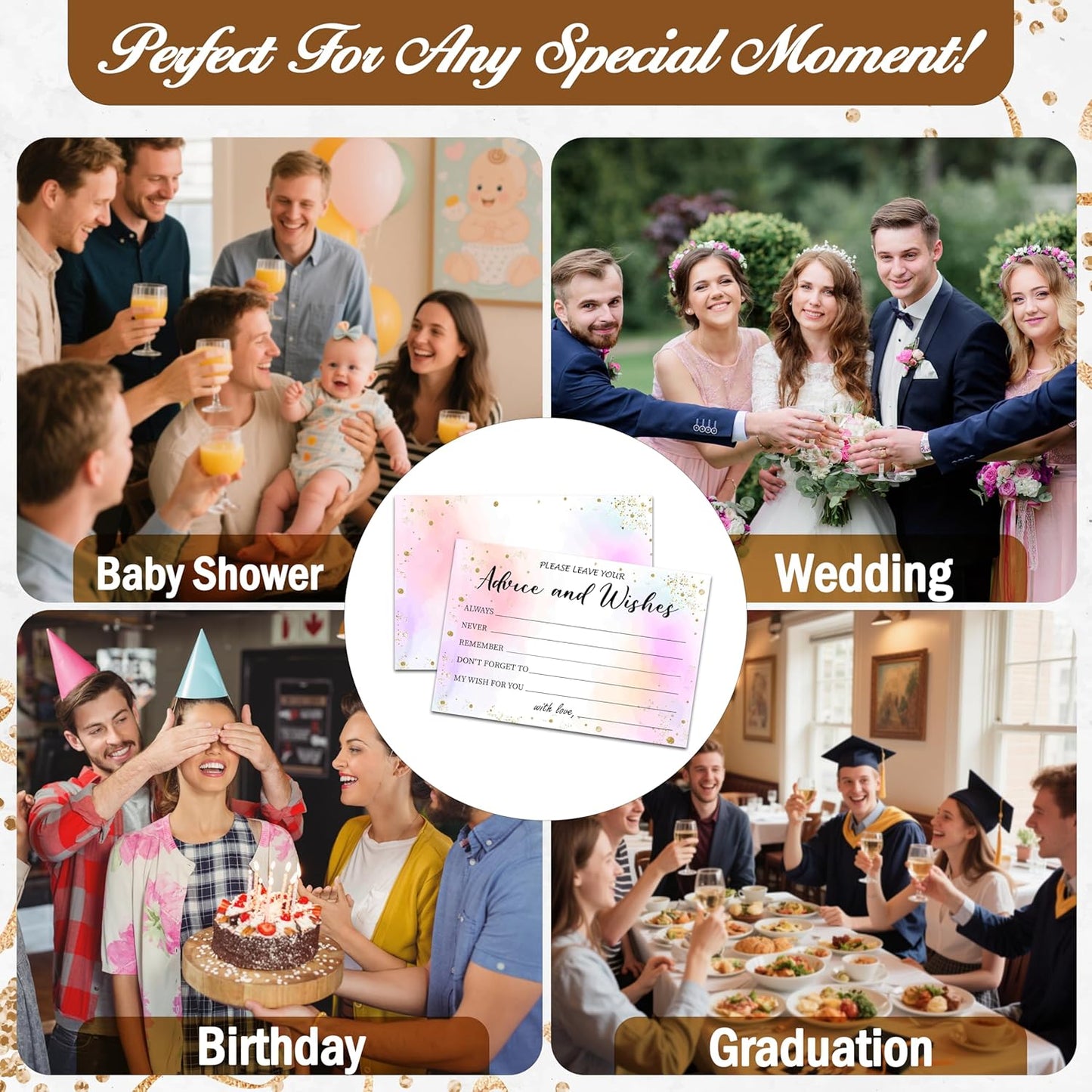 Advice And Wishes Cards (25pcs), Tie-Dye Advice Cards For Mr And Mrs, Bride And Groom, New Parents, Bridal Shower, Baby Shower, Engagement, Wedding, Bachelorette Party Games Decor -A13