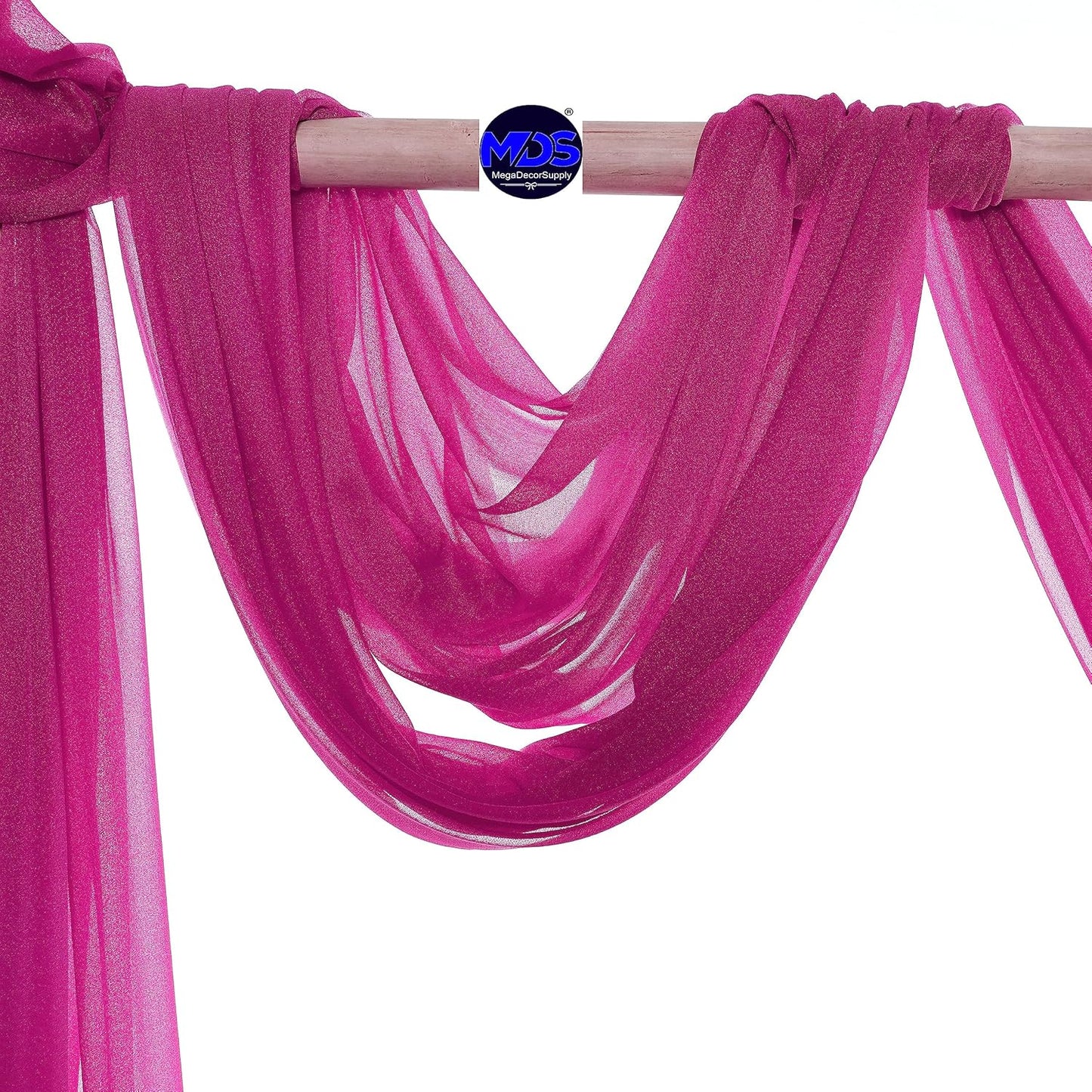MDS Halloween Chiffon Draping Fabric - 2 Panel, 30" Wide x 20ft Long - Sheer Spooky Arbor & Canopy Drapery for Haunted House Backdrops, Party Ceilings, DIY Costumes & Themed Events - Magenta