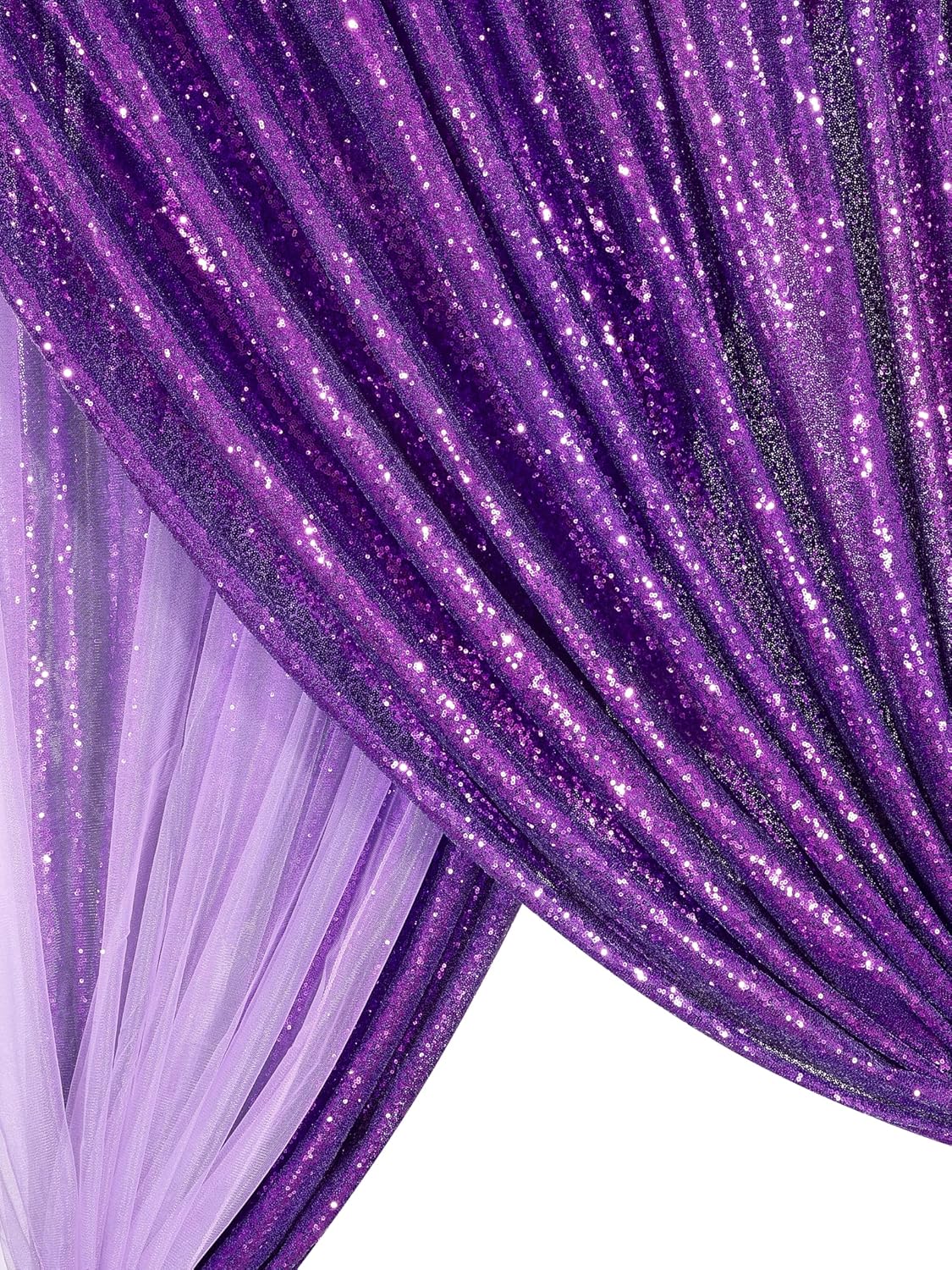 Purple Sequin Backdrop 8ft x 8ft Glitter Party Backdrop Curtains Glitter Background for Baby Shower Wedding Decorations