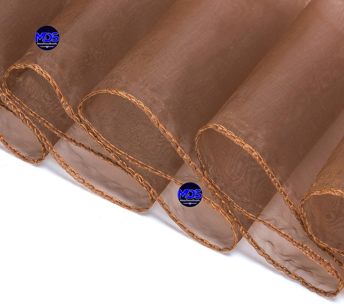 MDS Pack of 250 PCS Organza Chair Sashes Wider Dining Chair Bows Ribbon Tie Back for Wedding Party Birthday Bridal Shower Reception Event Banquet Home Chair Cover Decoration - Coffee