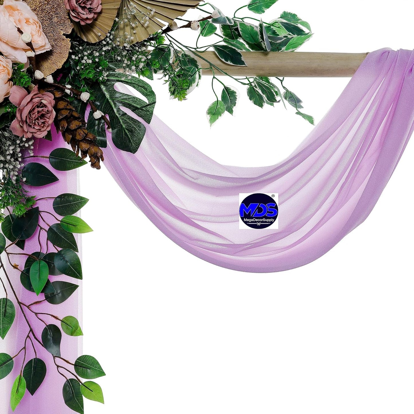 MDS Halloween Chiffon Draping Fabric - 2 Panel, 30" Wide x 50ft Long - Sheer Spooky Arbor & Canopy Drapery for Haunted House Backdrops, Party Ceilings, DIY Costumes & Themed Events - Orchid