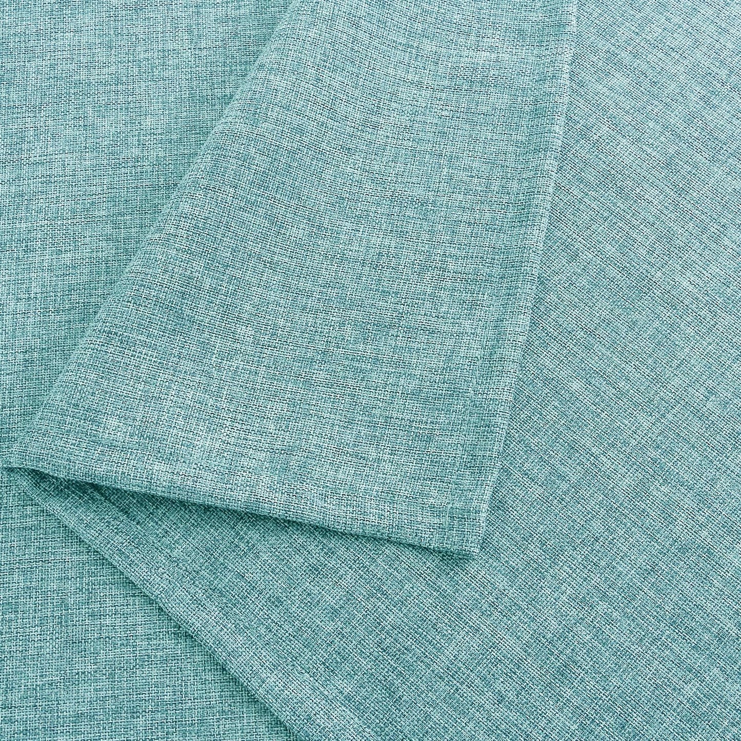 Hiasan Faux Linen Rectangle Tablecloth - Wrinkle and Stain Resistant Washable Table Cloth for Kitchen Dining Room Holiday Table Cover for Party Dinner, Aqua, 54 x 108 Inch