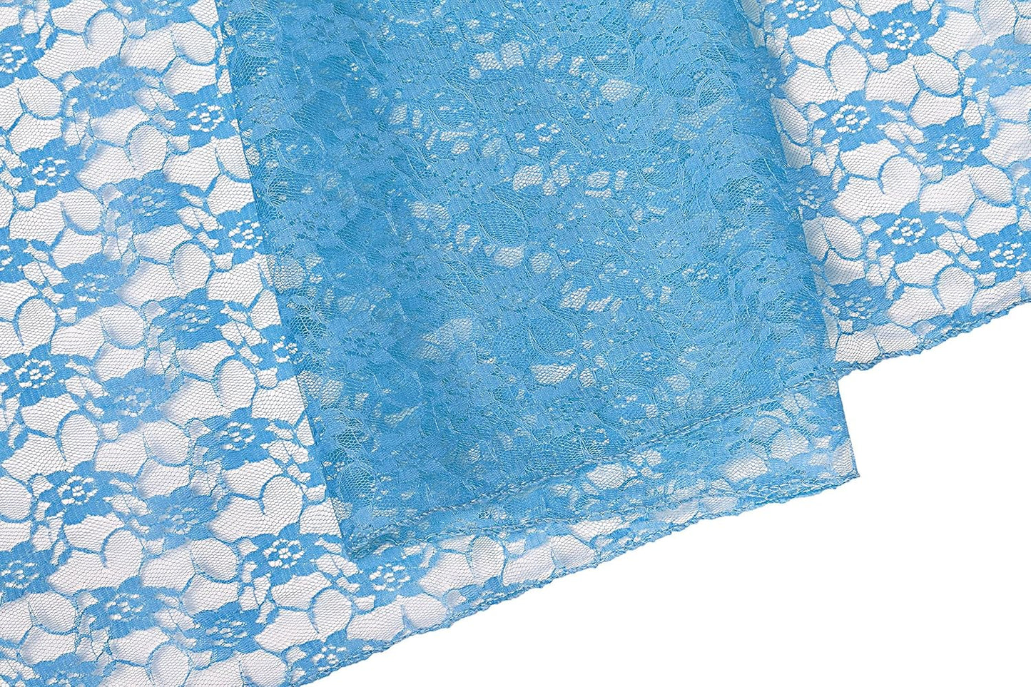 MDS Pack of 15 Wedding 12 x 108 inches Lace Table Runner for Wedding, Decorations for Birthday Parties, Banquets, Graduations, Engagements, and Runners fit Rectangle, Round Table- Turquoise