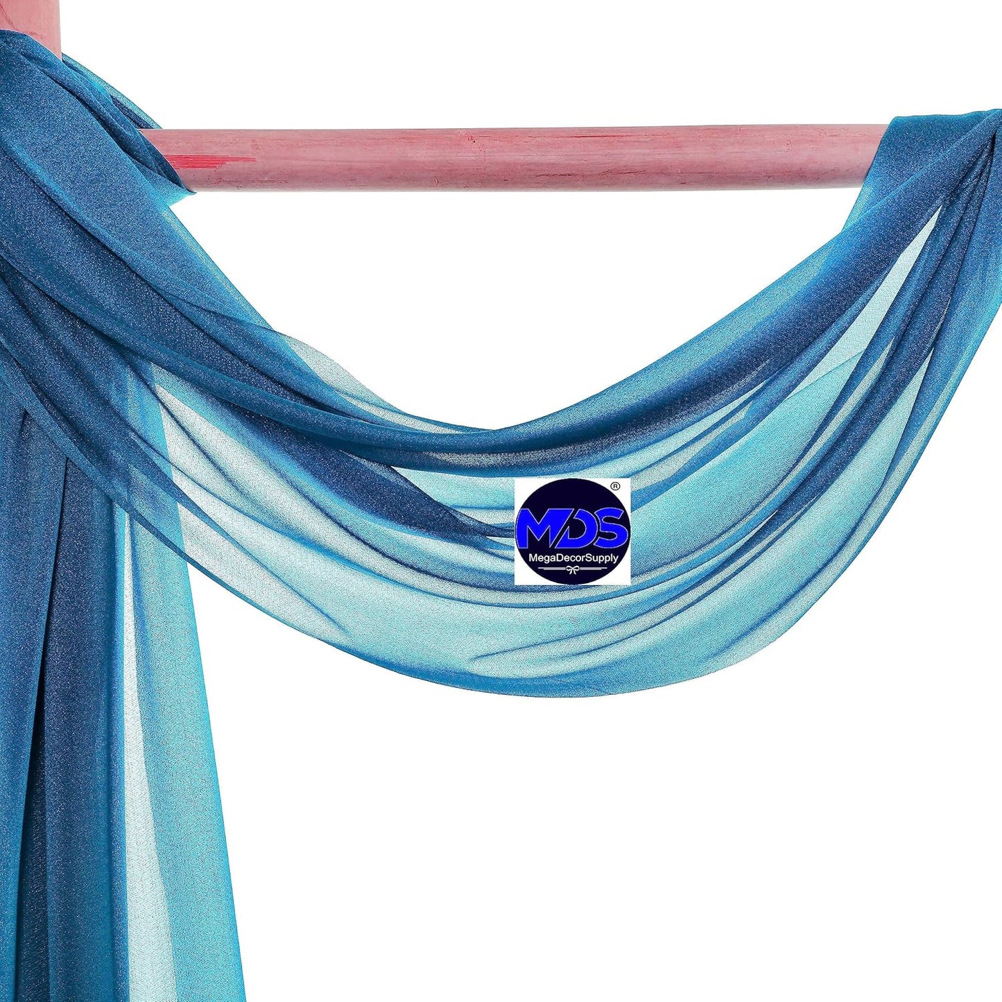 MDS Halloween Chiffon Draping Fabric - 2 Panel, 30" Wide x 20ft Long - Sheer Spooky Arbor & Canopy Drapery for Haunted House Backdrops, Party Ceilings, DIY Costumes & Themed Events - Dark Teal