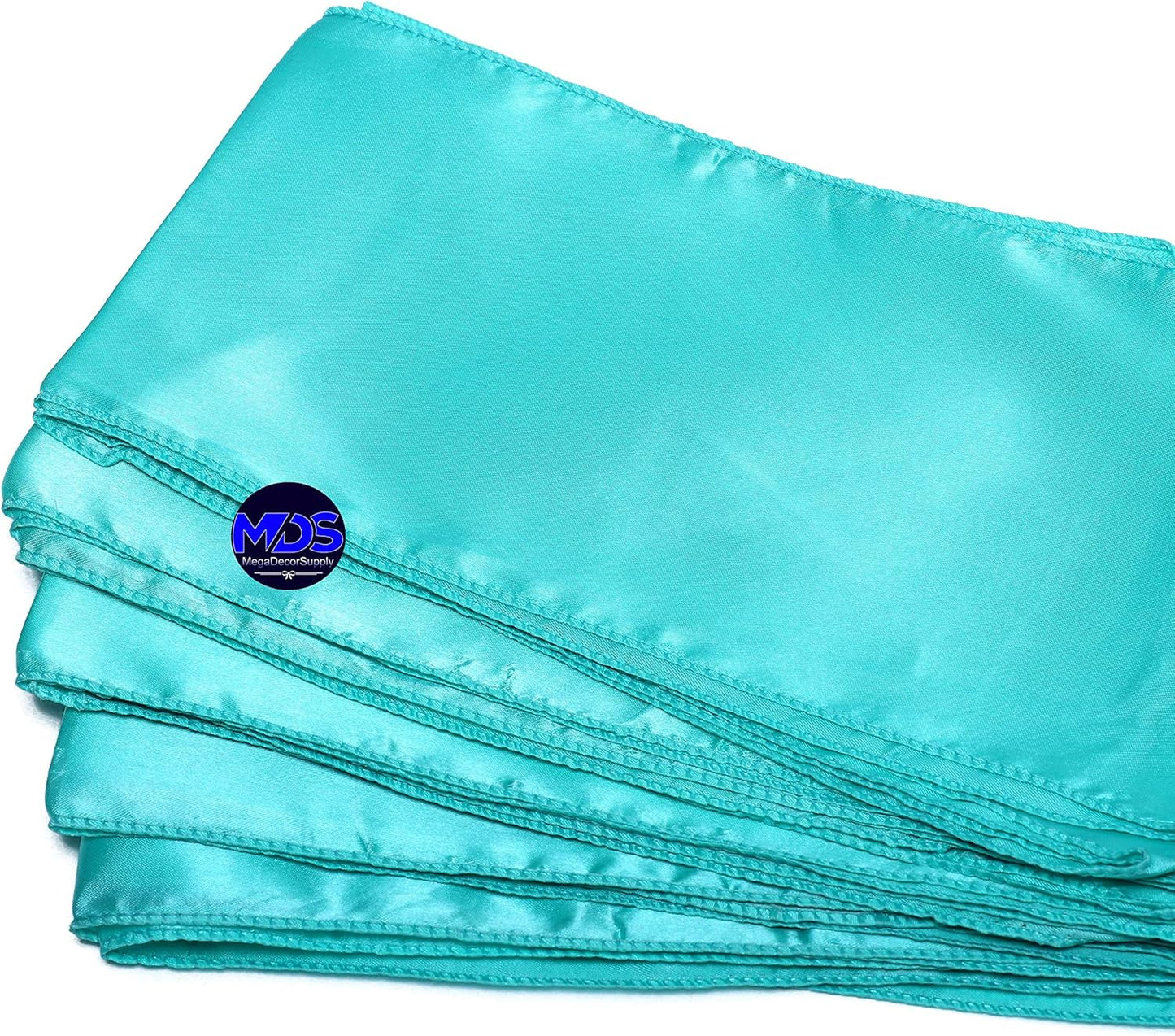 MDS Pack of 75 PCS Satin Chair Sashes Charmeuse Sateen Dining Chair Bows Ribbon Ties Back Sash for Wedding Party Birthday Home Hotel Restaurant Banquet Decoration (7 x 108 Inch, Sea Green)