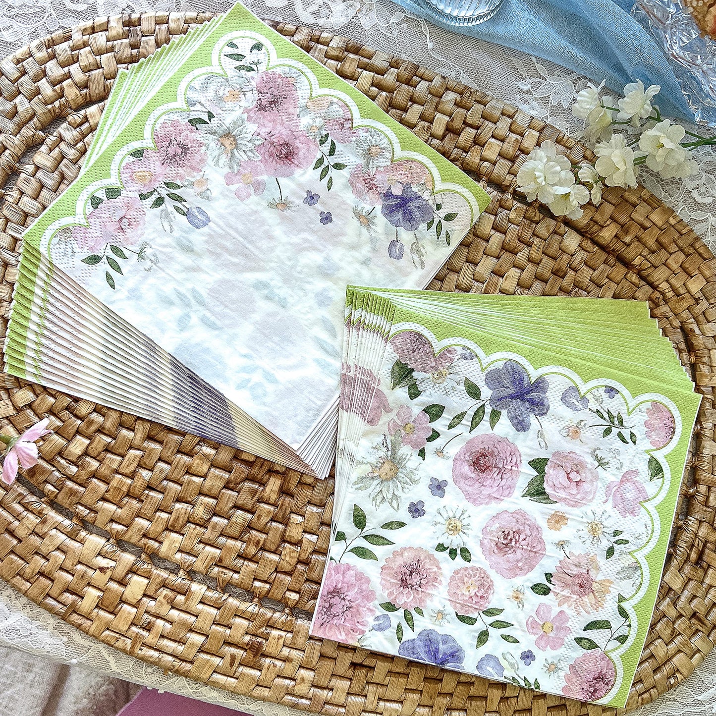 Kate Aspen Tea Party Decorations, Colorful Pastel Plates And Napkins Garden Party Supplies for